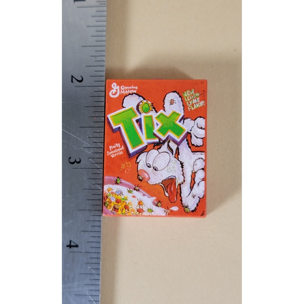 Wacky Packages Genuine Mildew Tix Miniature Cereal Box Parody Orange